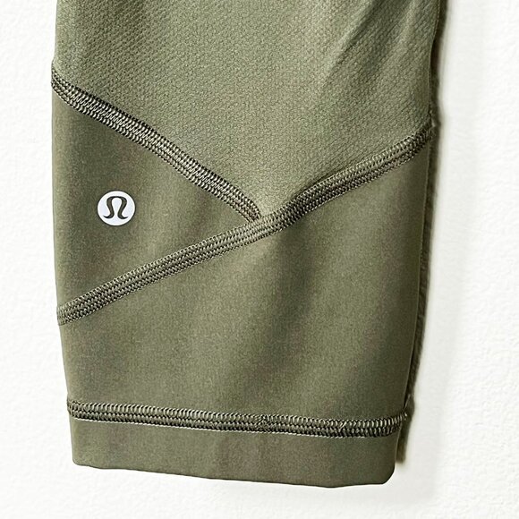 Lululemon Pace Rival Crop Full On Luxtreme Leggings Inseam 22 Dark Olive Green 4 - Picture 12 of 16
